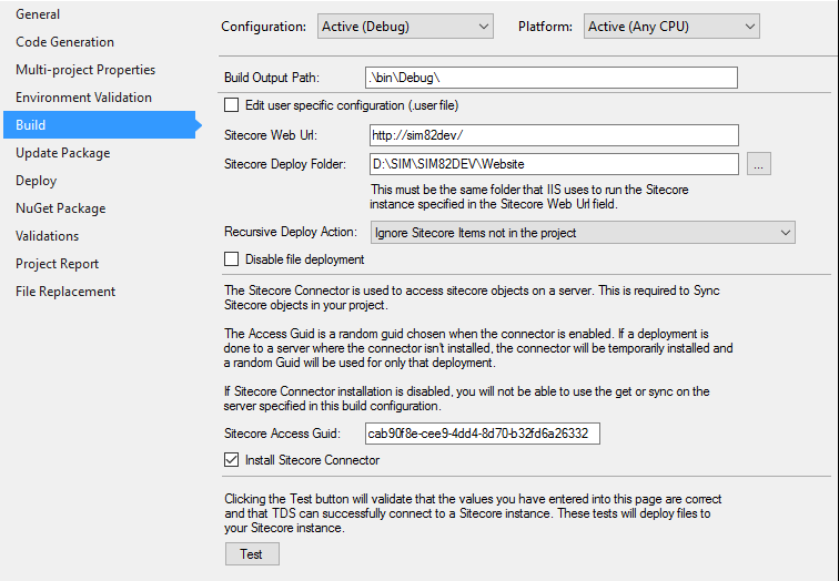 Connect TDS Classic to a Sitecore Instance